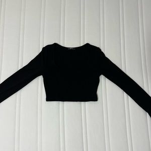 basic black long sleeve top